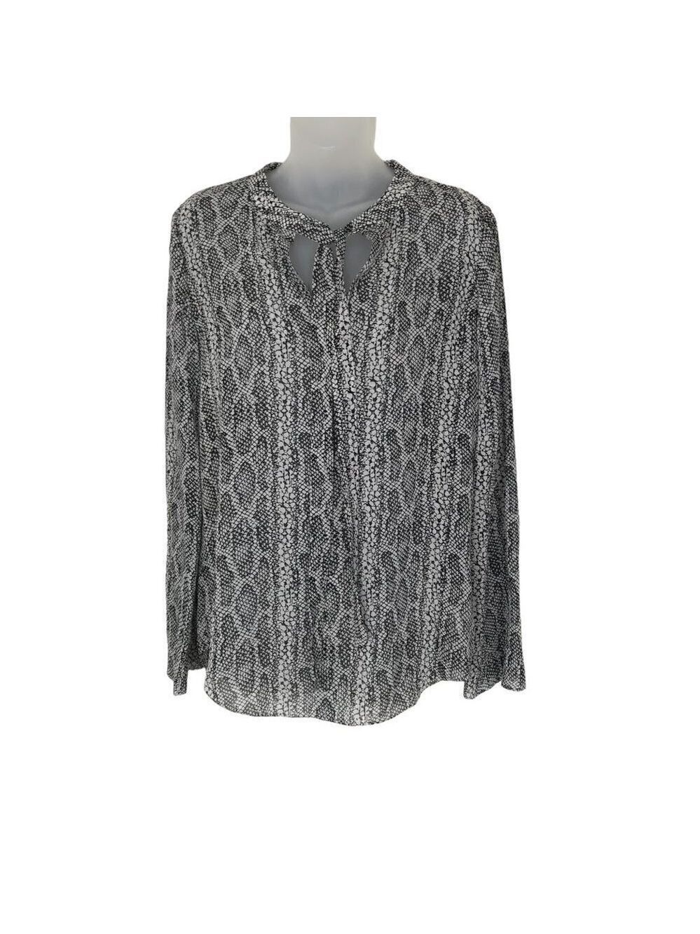 THEORY 100% Silk Snake Skin  Print Blouse Size S